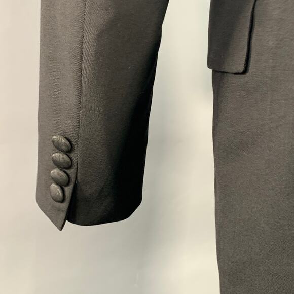 PAUL STUART Size 38 Regular Black Wool Notch Lapel 3 Piece Tuxedo - Picture 7 of 13